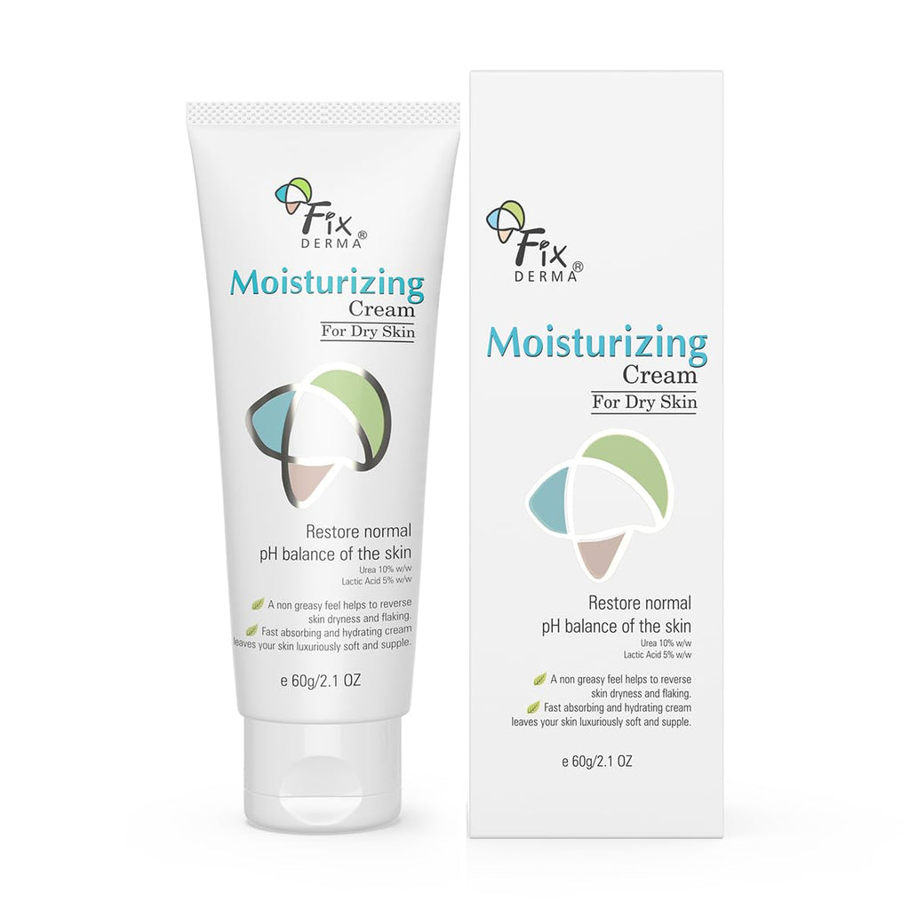 Fixderma Moisturizing cream, Daily Moisturizer for Dry & chapped skin, Provides Hydration and Moisturization, Non-Comedogenic & Non-Greasy formulation, 60g