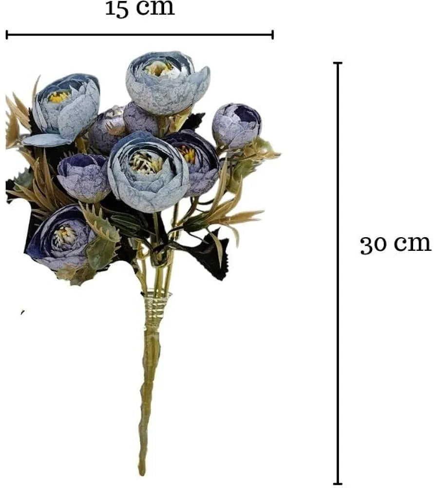 2 Pcs Artificial Rose Flower Sticks Dark Blue