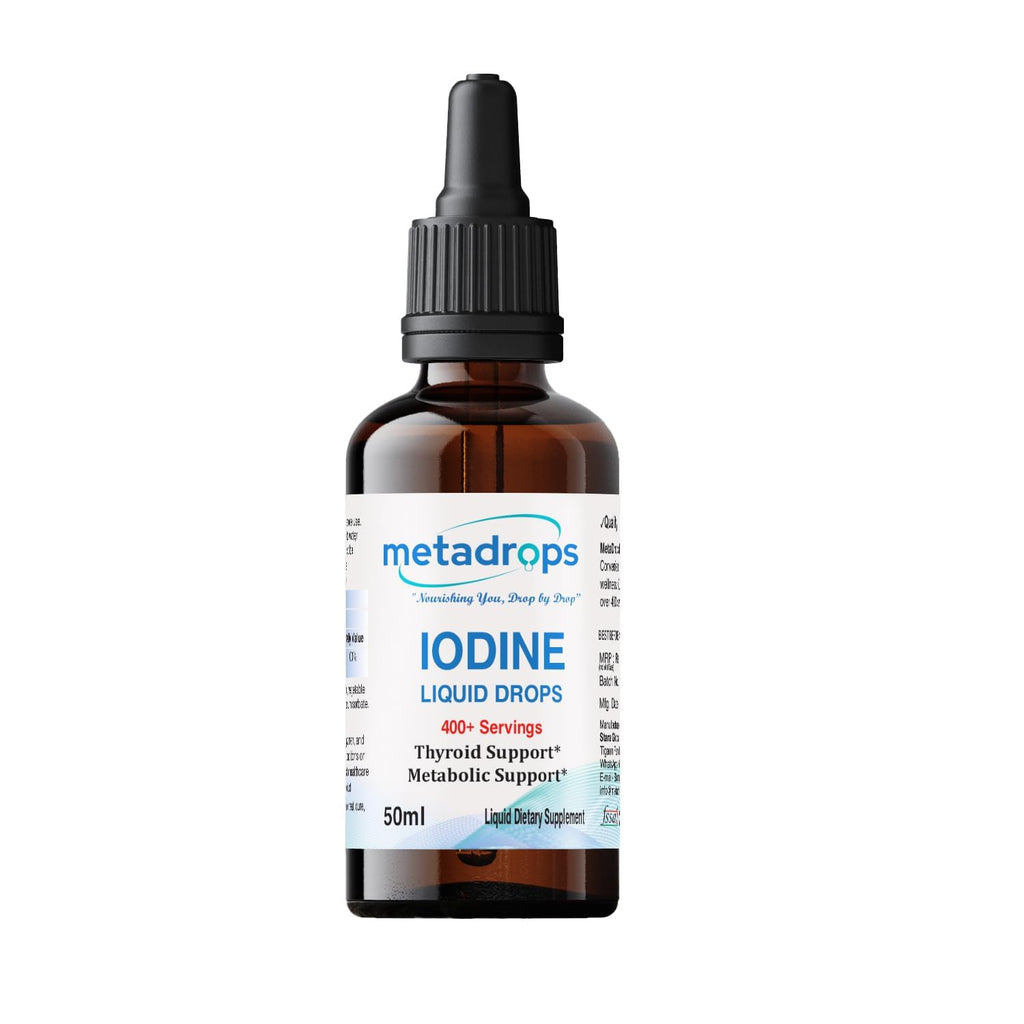 METADROPS Iodine Liquid Drops – 400+ Servings Supports Thyroid Function & Energy Levels | Fast-Absorbing & Easy-to-Use | | 50ml Bottle