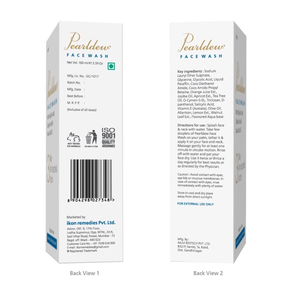Pearldew 3 Way Antibacterial Face Wash - 100 Ml | Pack of 3