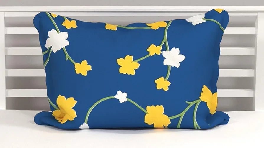 HomeKart Premium Microfiber 144 TC Flat Single Bedsheets Breathable with 1 Pillow Cover Dark Blue & Yellow