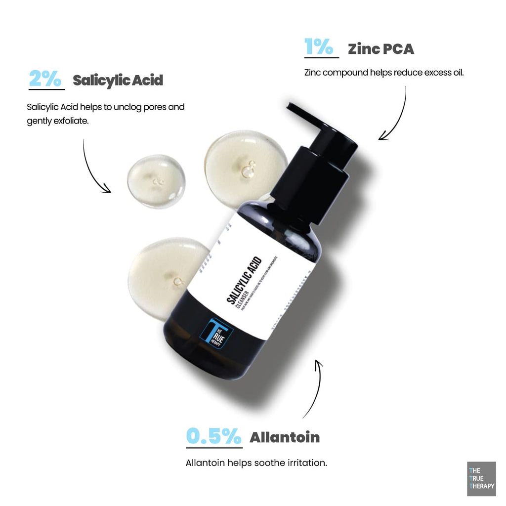 The True Therapy 2% Salicylic Acid Face Wash for Oily Skin to Helps in Acne, Pimples, Blackheads & Skin Blemishes, Face Wash for Women & Men - 100 ml