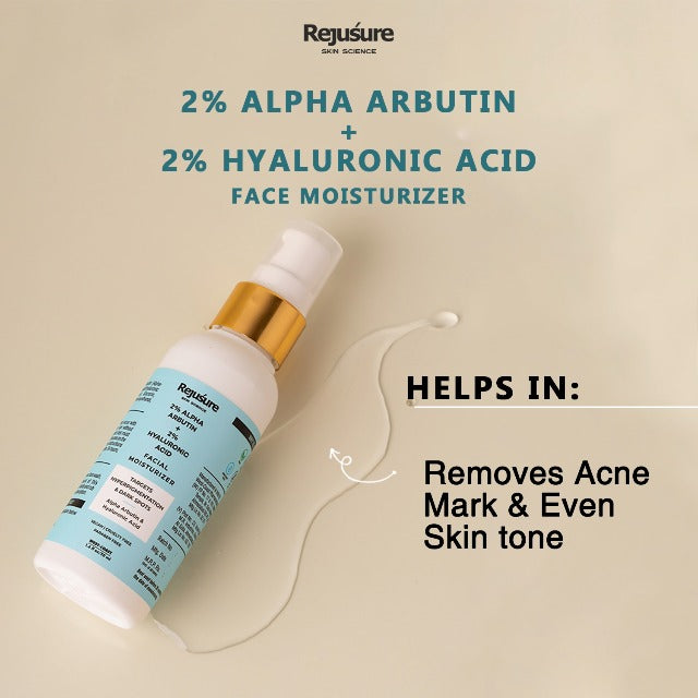 Rejusure Alpha Arbutin 2% + Hyaluronic Acid 2% Face Moisturizer - 50 Ml