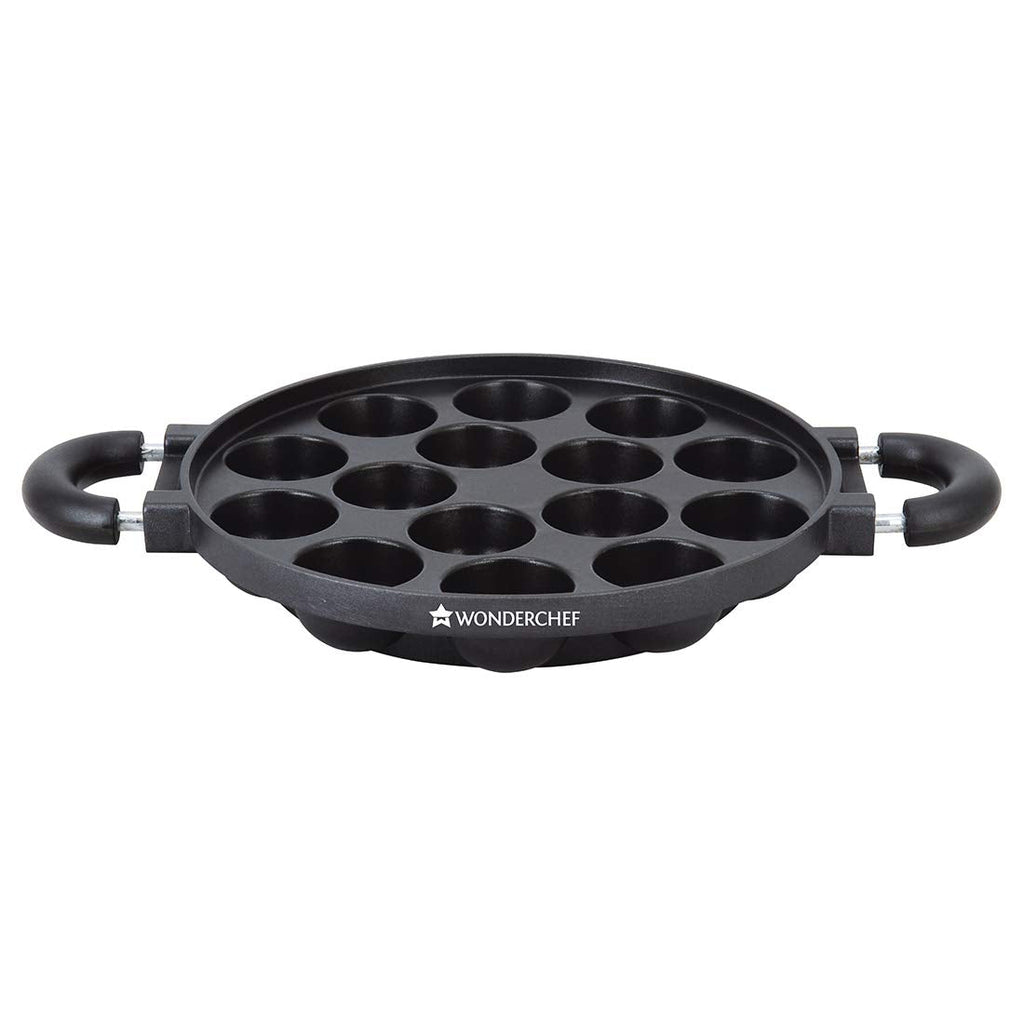 Wonderchef Non Stick Paniyarakkal Ceramic Pan, Paniyaram Pan 23 Cm | 15 Cativies