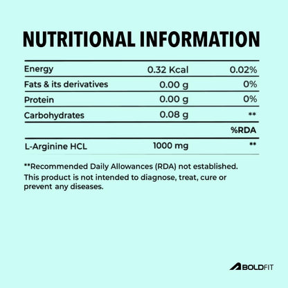 Boldfit L-Arginine Supplement 1000mg with Nitric Oxide Arginine Supplement for Men & Women for Muscle Growth, Stamina, Recovery, Immune Booster & Energy - 60 Tablets