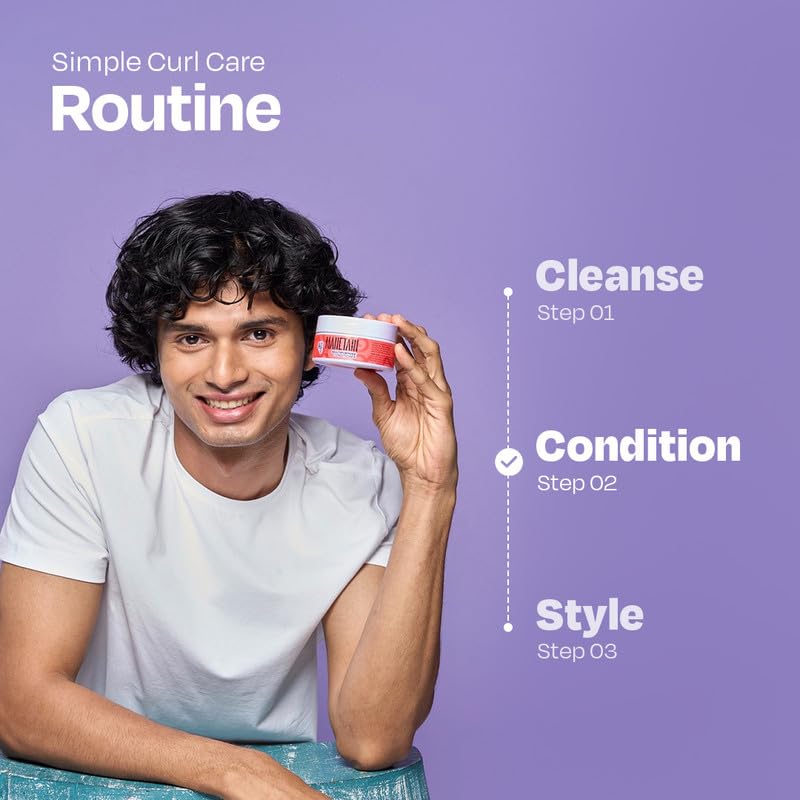 MANETAIN Multipurpose Conditioner 100gm for Curly & Wavy Hair | Hydrating Protein–Moisture Balanced Formula for Frizz Control & Softness | CG-Friendly, Silicone-Free | Suitable for Women & Men