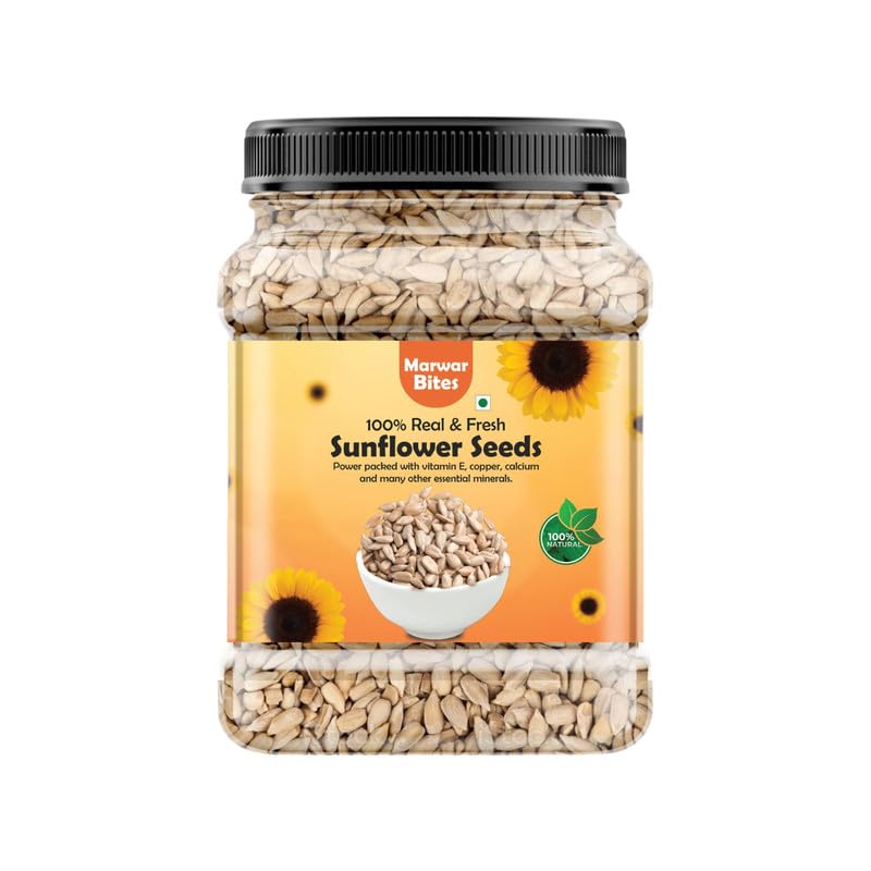 MarwarBites Premium Sunflower Seeds 1KG | Rich In Magnesium | Healthy Snack Source of Antioxidants | Diet Food | Surajmukhi Seed