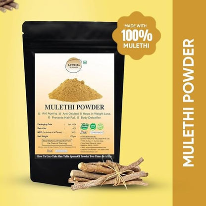 Lewisia in Organics Mulethi Powder for Face and Hair Skin - 100 gms