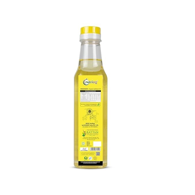 Nutriorg Certified Organic Cold Pressed Sunflower Oil - 500 ml