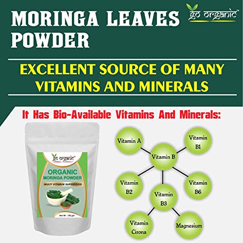 Go Organic Moringa Leaf Powder (150 Gm) - Herbal Supplement with Vitamins