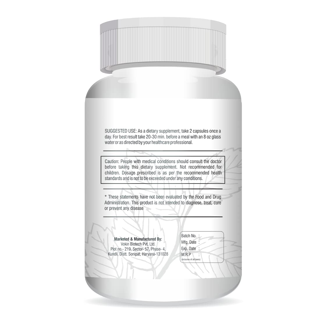 Vokin Biotech Herbal Insulux Plus For Endocrine Health and Sugar Control Berberine 200 mg and Milk Thistle 200 mg Manages Blood Sugar Levels I For Both Men & Women (60 Capsules)