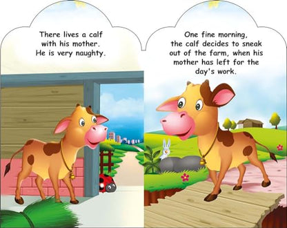 Sawan Set Of 5 Story Books Baby Animals Series (Adventurous Cub,Baby Squirrel,Baby Dinosaur,City Calf & Baby Mouse) [Board Book] Sawan
