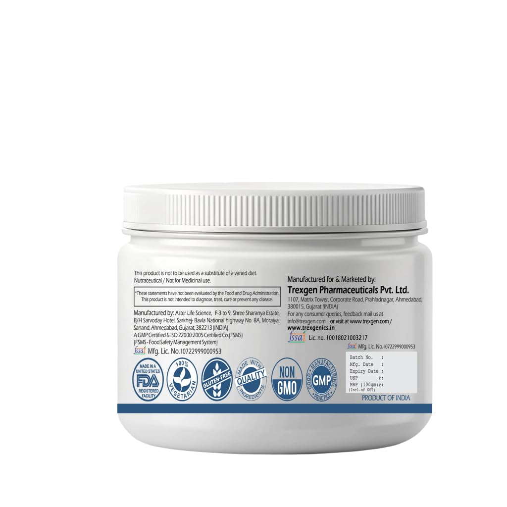 Trexgenics BETAINE-TMG Trimethylglycine Pure Powder - 100 Servings of 1 gram (100 gram)