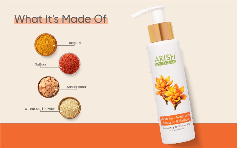 Arish Bio-natural Ubtan Face Wash for Deep Cleansing & Natural Glow - 100 Ml