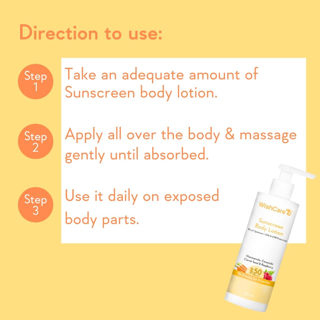 WishCare SPF 50 Head to Toe Combo for Sun Protection (200ml+50ml+5gm), All Skin Type