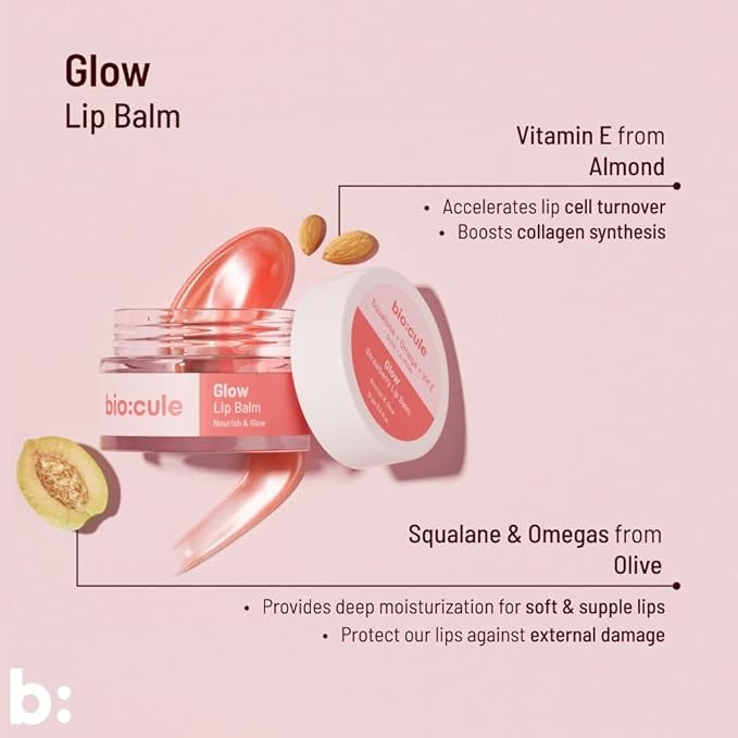 Biocule Glow Lip Balm for Soft Supple & Glowing Pink Lips - 12 gms