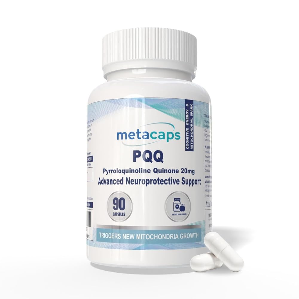 MetaCaps PQQ 20mg â€“ 90 Veg Capsules | Ultra-Potent Mitochondrial Support & Brain Health Supplement | Enhances Energy, Focus & Cognitive Function | Advanced Antioxidant for Longevity | Non-GMO & Vegan