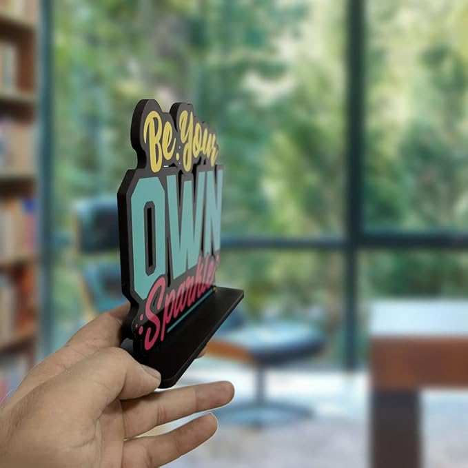 Artvibes Art Vibes Wooden Idols and Figurine Be Your Own Sparkle Motivational Quote Table Decor for Office Desk | Home Decor