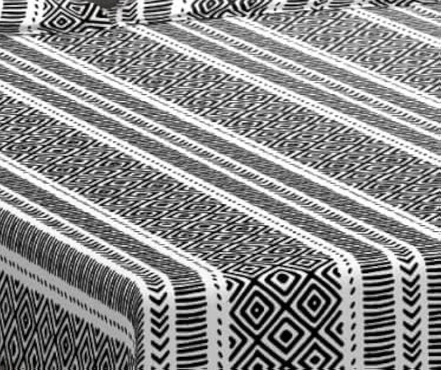 Trance Home Linen 200TC 100% Cotton 78"x72" Standard King Size Elastic Fitted Bedsheet King Bed Size with 2 Pillow Covers Colour Aztec Black
