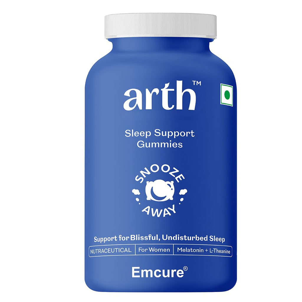 Arth Sleep Support Gummies|Promotes deep relaxation, Improves sleep quality, Helps with Insomnia|Melatonin 5mg, L-Theanine | Emcure Pharmaceuticals Ltd. | 30 Gummies
