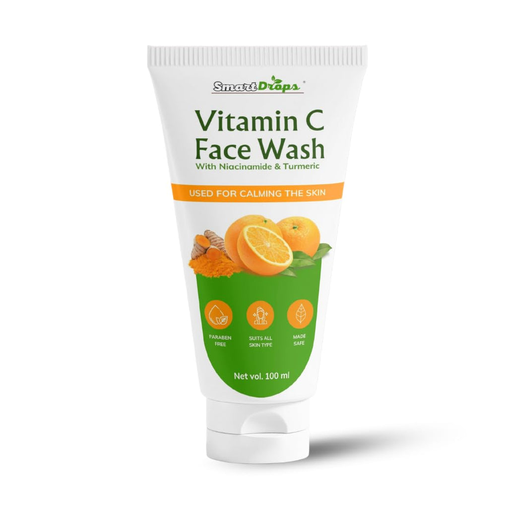 Smartdrops Vitamin C Face Wash For Oil-Free Face Wash and Acne-Prone, Dry & Oily Skin | Deep Clean Gentle Cleanser 100 ML