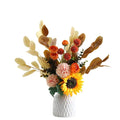 Ceramic Vase And Hand Made Artificial Flowers Bouquet Vase1 Orange