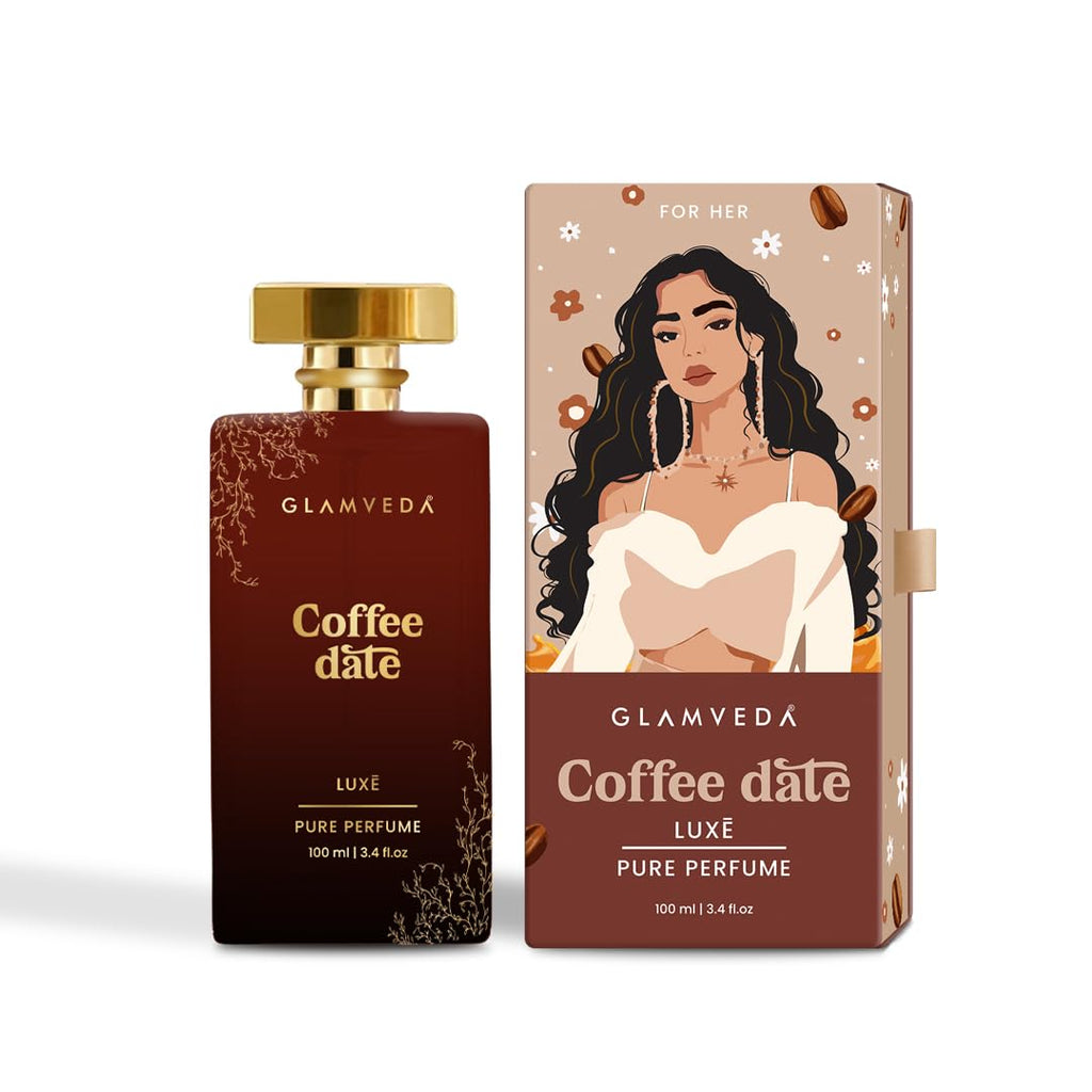 Glamveda Luxury Coffee Date Long Lasting 100ml | Perfume for Woman | Gifts for Woman | with Rose, Coffee, Musk, Vanilla | Floral & Fruity Premium Fragrance for Women