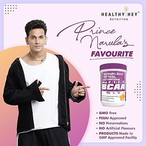 HealthyHey BCAA Powder 2:1:1 - Tangy Orange - 250 gms