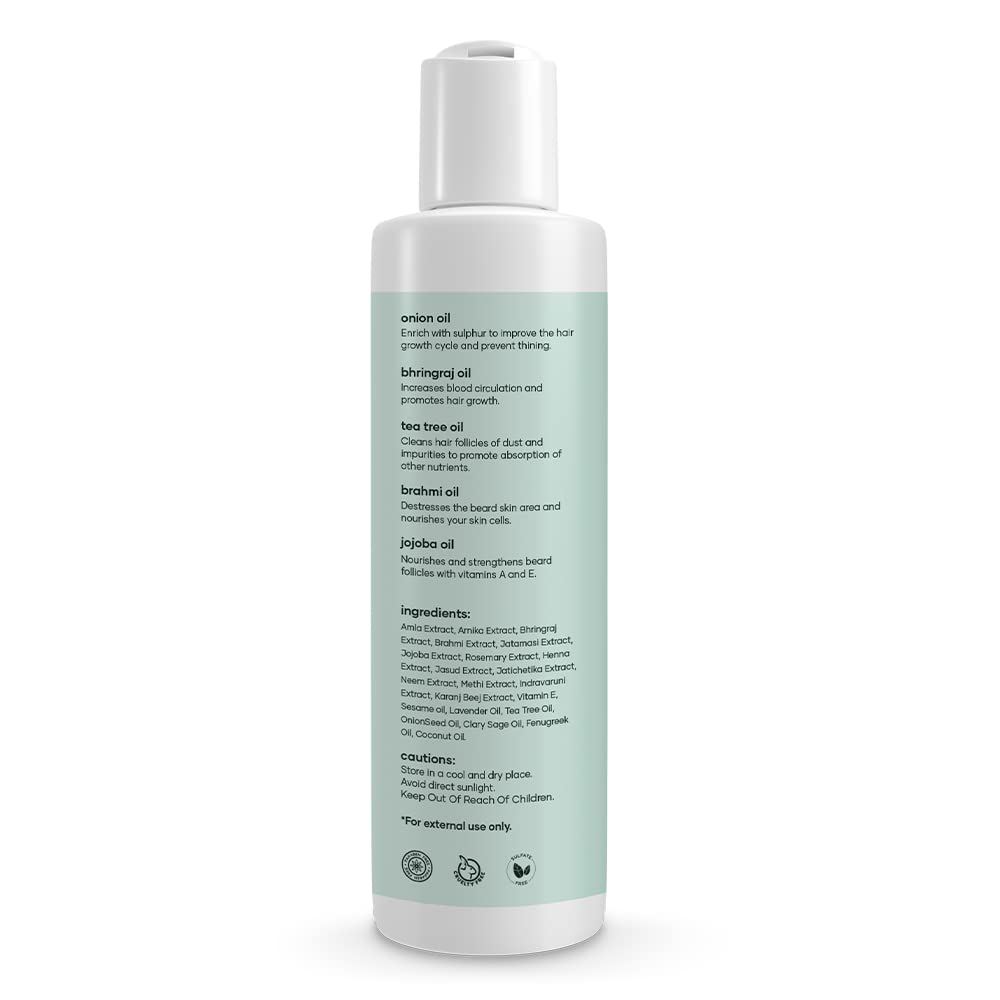 mars by GHC Jojoba Oil With Brahmi, Tea Tree, Bhringraj, Onion Seed, Fenugreek & 15 Other Natural Oils & Extracts - Thick, Shiny & Strong Hair Growth Hair Oil (200 ml)