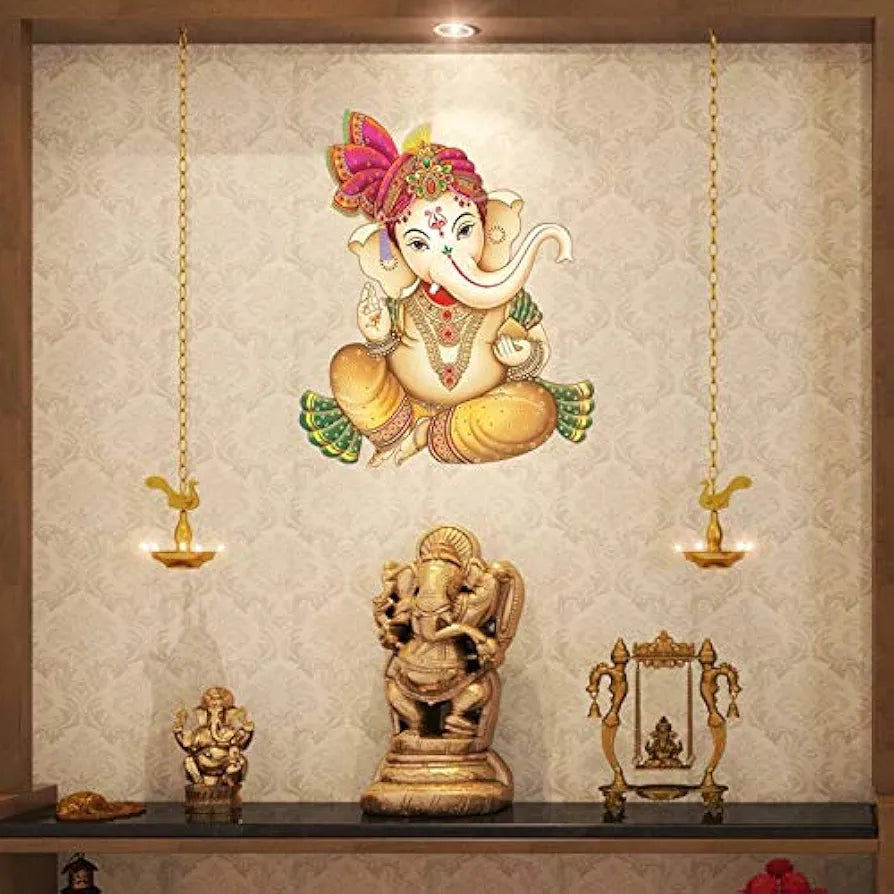 Rangoli Large Wall Sticker Shree Ganesh Multicolor Vinyl