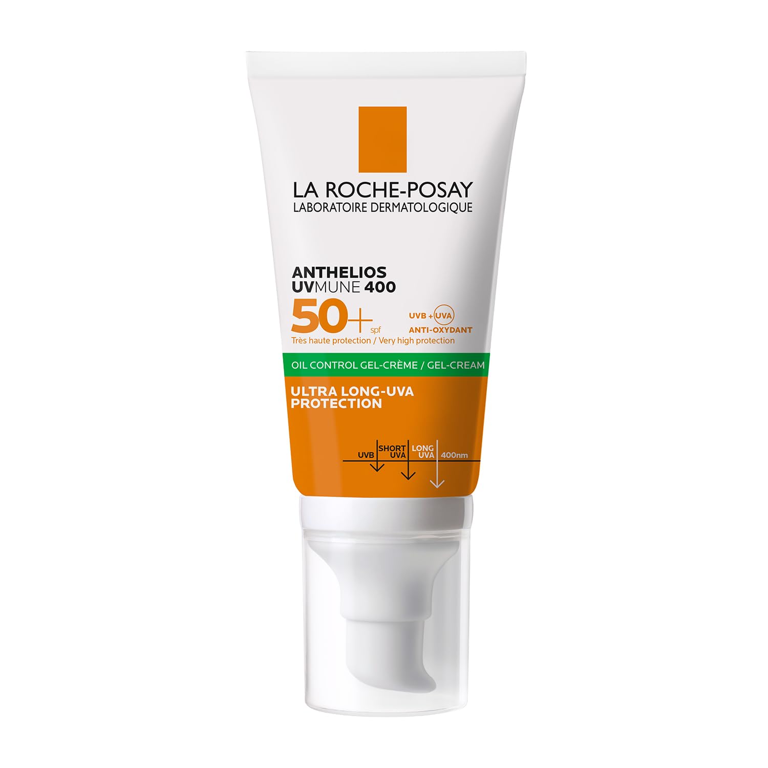 La Roche-Posay Anthelios Sunscreen UVMUNE400 Oil Control Gel Cream SPF50+ |Matte finish Invisible Sunscreen for Oily, Blemish & Acne-Prone Skin, 50 ml