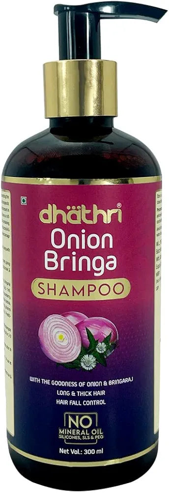 Dhathri Onion Bringa Hair Shampoo Promotes Hair Growth & Controls Hair Fall - 300 ml
