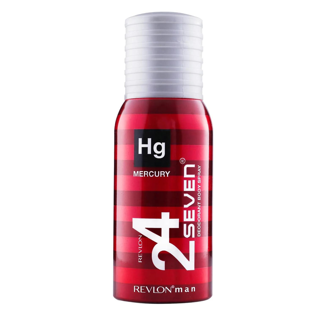 Revlon 24 Seven Deodorant Body Spray for Men, 130ml - Mercury