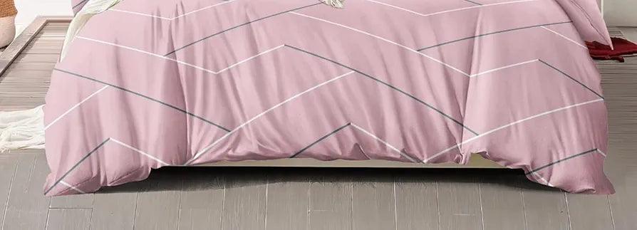 The Home Style 400 TC Supersoft 100% Cotton Printed Flat King Size Double Bed Bedsheet with 2 Pillow Cover Ballet Pink