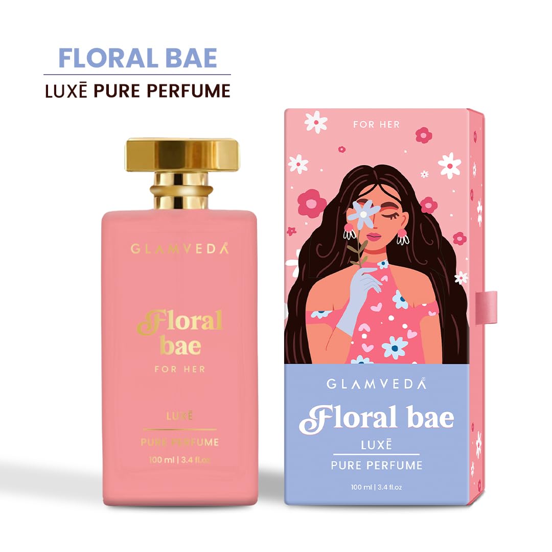 Glamveda Luxury Floral Bae Long Lasting | Perfume for Woman 100ml | Gifts for Woman | with Lily of the Valley, Orchid, Vanilla | Floral & Fruity Premium Fragrance Perfume for Women