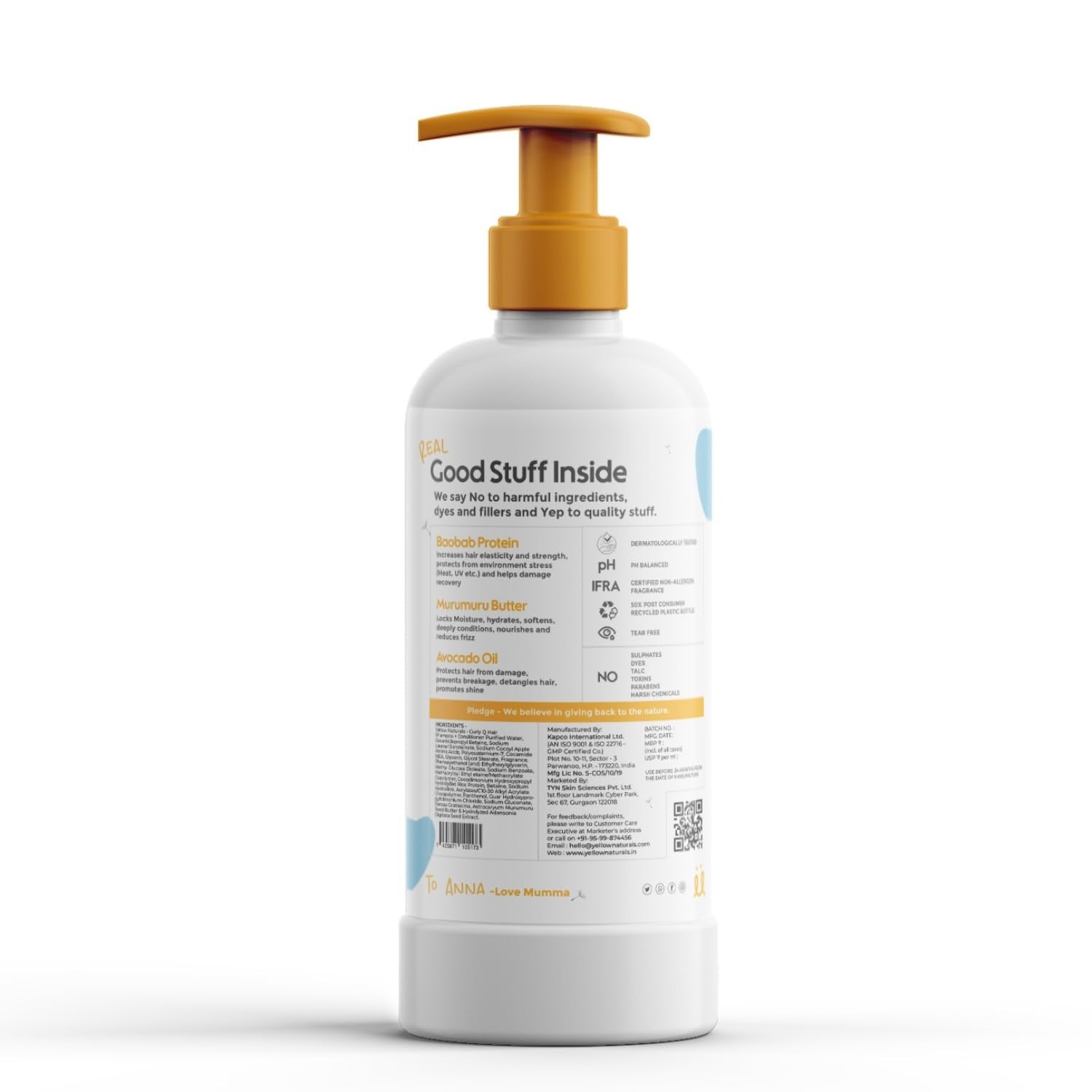 Yellow Naturals Kids Shampoo & Conditioner Toasted Vanilla - 275 ml