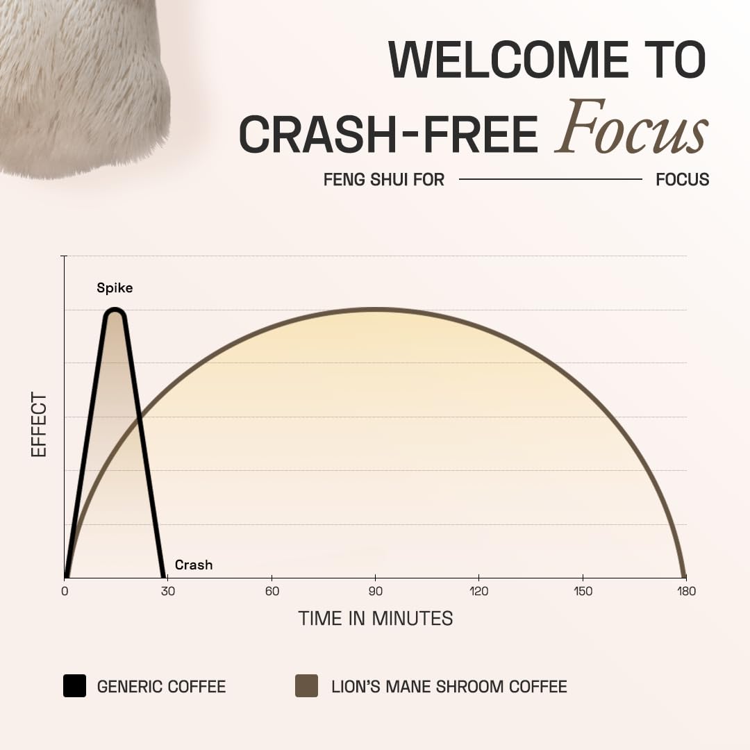 Ace Blend Lions Mane Shroom Coffee (15 Serves) | 500mg Lion's Mane Extract | KSM-66 Ashwagandha | L-Theanine & MCT Powder | Focus | Memory | Cognitive Support | Instant Coffee | Medium Roast Blend