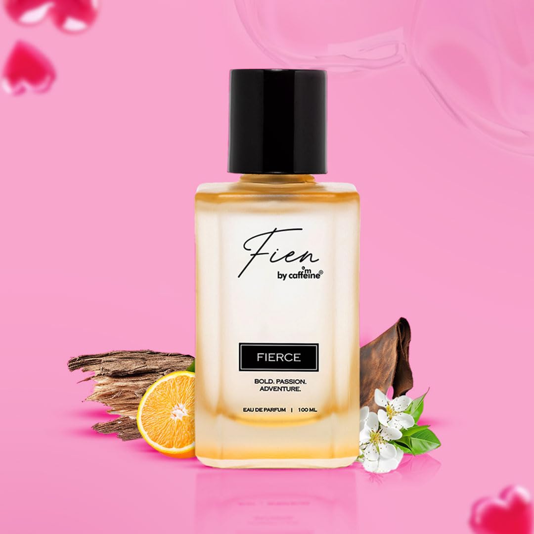 FIEN Perfume Fierce for Men | Citrusy Scent | mcaffeine perfume | Fien by mCaffeine 12 Hrs Long Lasting | Eau De Parfum with Neroli, Sage & Myrrh | perfume for men | Premium & Luxurious for Valentines & Every Occasion - 100ml