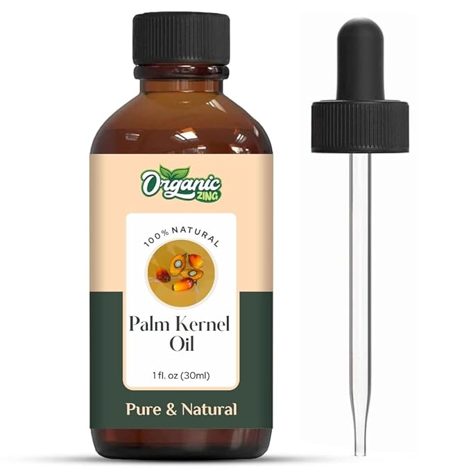 Organic Zing Palm Kernel (Elaeis Guineensis) Oil | Carrier Oil for Skincare & Hair Care - 30 Ml
