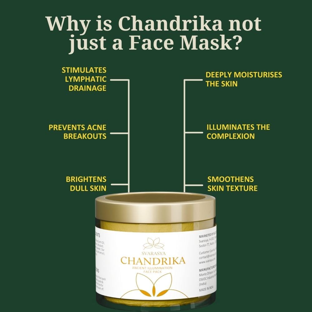 Svarasya Chandrika Natural Face Pack (Ubtan Powder) | Face Pack for Oily & Acne-Prone Skin | With Turmeric & Star Anise | Helps Remove Tan, Cleanse Skin & Reduce Acne-Causing Bacteria | For Glowing Skin | 100g
