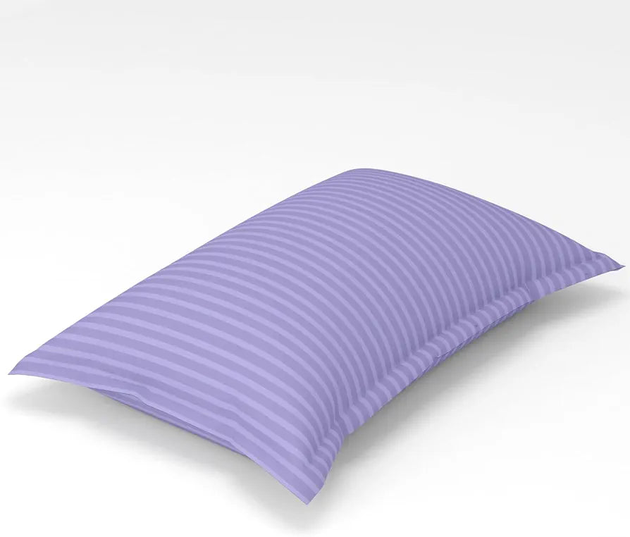Homefab India 160 TC Stripe Glace Cotton Single BedSheet with 1 Pillow Cover Purple
