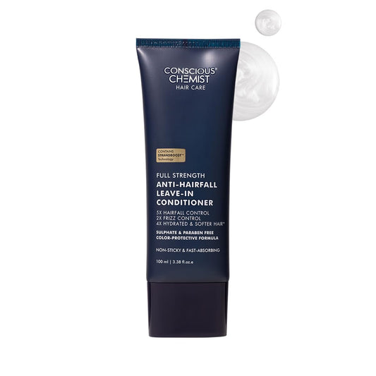 Conscious Chemist® Full Strength Anti-Hairfall Leave in Conditioner | With Rosemary Oil & Ceramides | Deep Conditioning, Strengthens Hair & Reduces Frizz | StrandBoost™️ Technology | For All Hair Types | Women & Men | 100ml