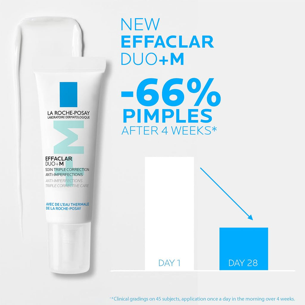 La Roche-Posay Effaclar Duo+M Gel Moisturiser | Anti-Breakout, Corrective Formula for Oily, Acne-Prone Skin, Reduces Blemishes, Blackheads & Controls Oil,7.5 ml