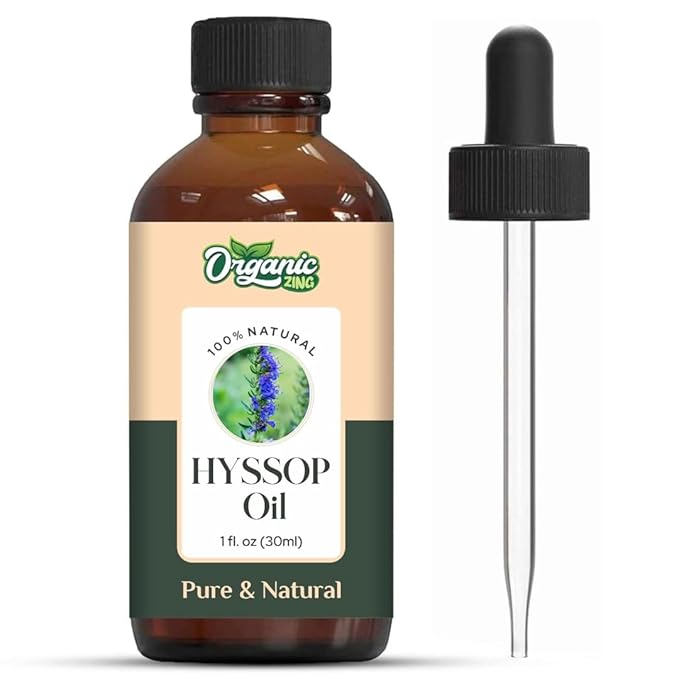 Organic Zing Hyssop (Hyssopus Officinalis) Oil | Essential Oil for Skincare, Massage, Aroma and Diffusers- 30 Ml
