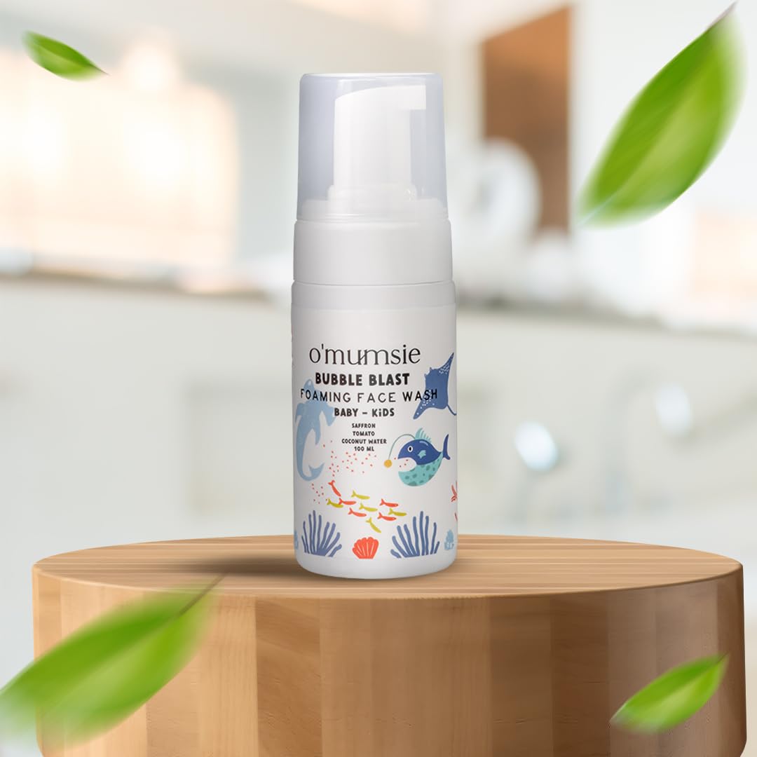 Omumsie's Bubble Blast Kids Foaming Face Wash | Gentle, Tear-Free Formula | Natural Ingredients for Sensitive Skin | Dermatologist Tested | 100ml
