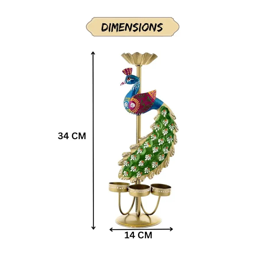 Elegant Metal Peacock Candle Holder Intricate Design Tealight Candle Holders