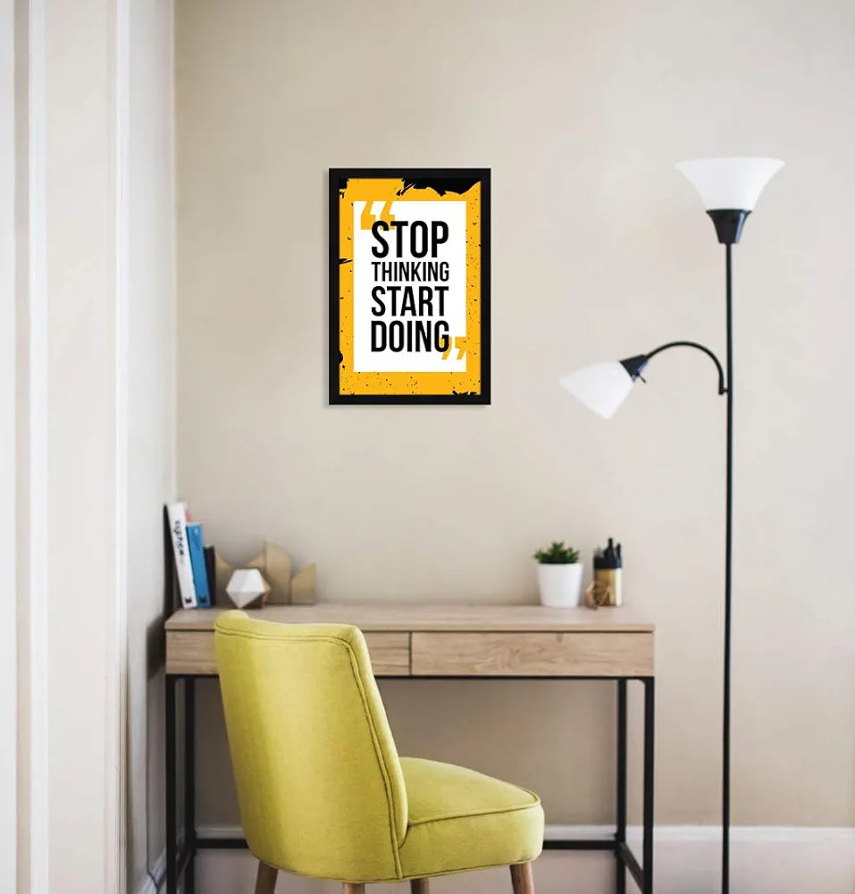 ArtX Paper Motivational Quote Stop Thinking Start Doing Wall Frame Art Painting