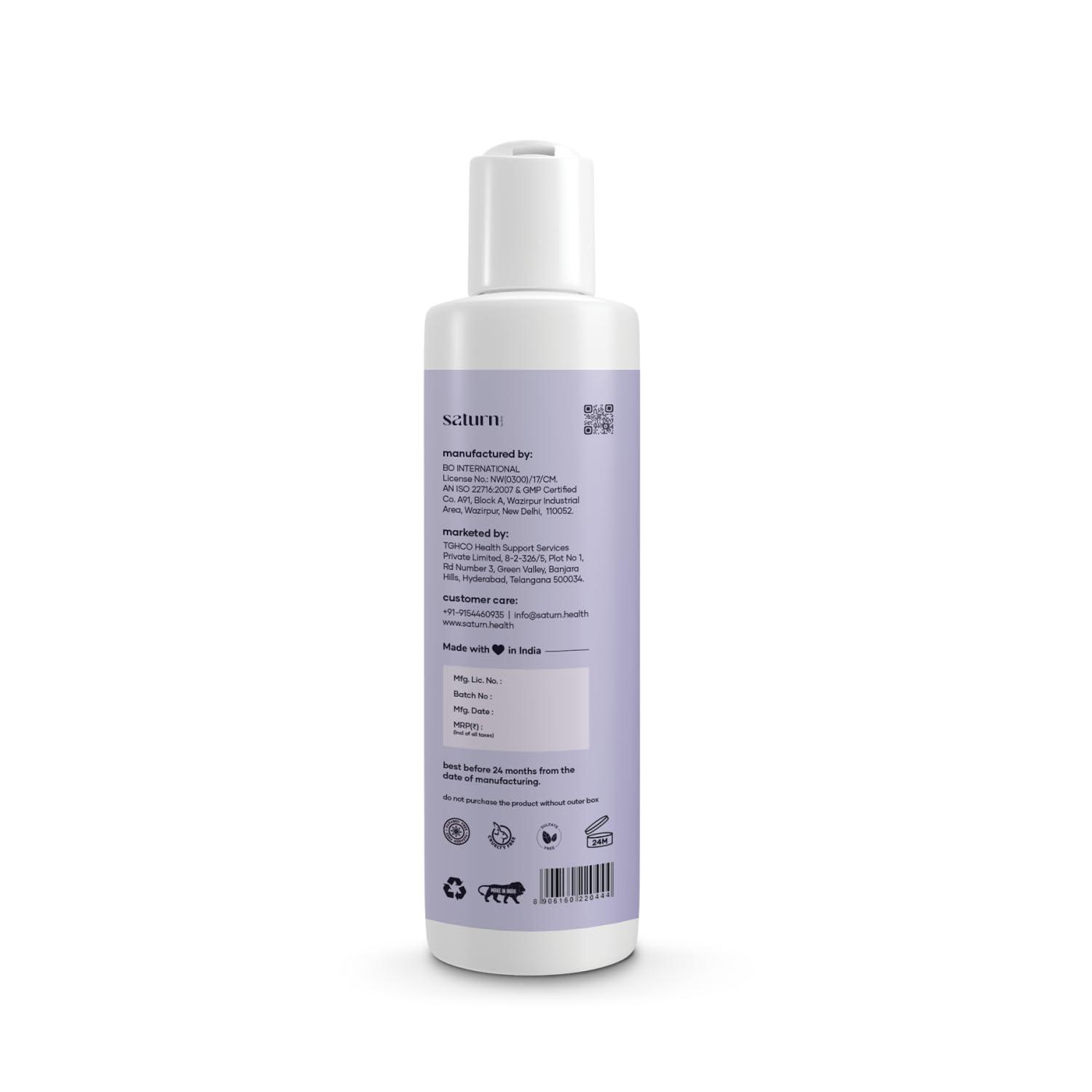Saturn by GHC Growwb Hair Nourishing Shampoo for Hair Fall & Hair Growth, 200 ml
