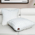 Homadorn Luxury Plush Fur Reversible Cushion Cover Ultra Soft & Cozy White
