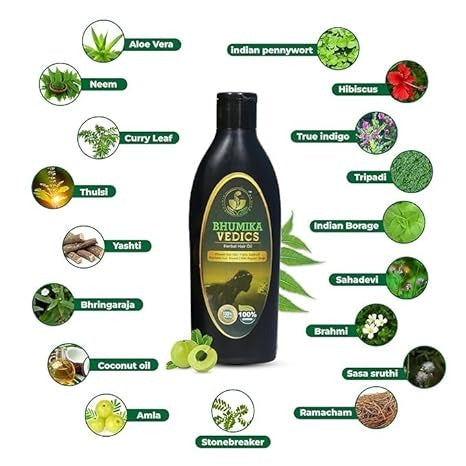 Bhumika Vedics Herbal Hair Oil For Men & Women - 200 ml